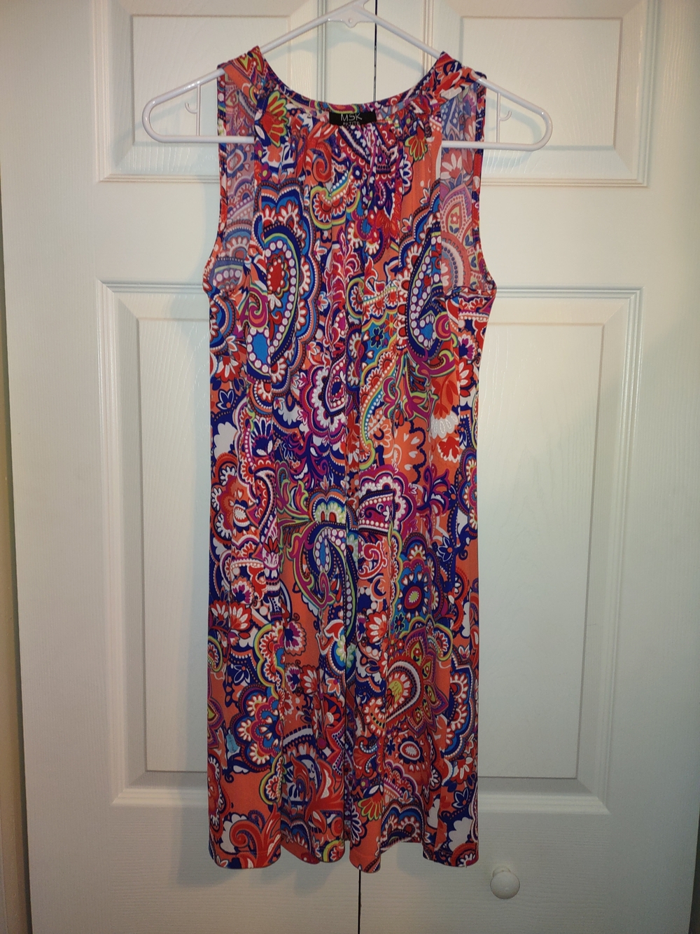MSK Orange Multicolor Paisley Sleeveless Midi Dress